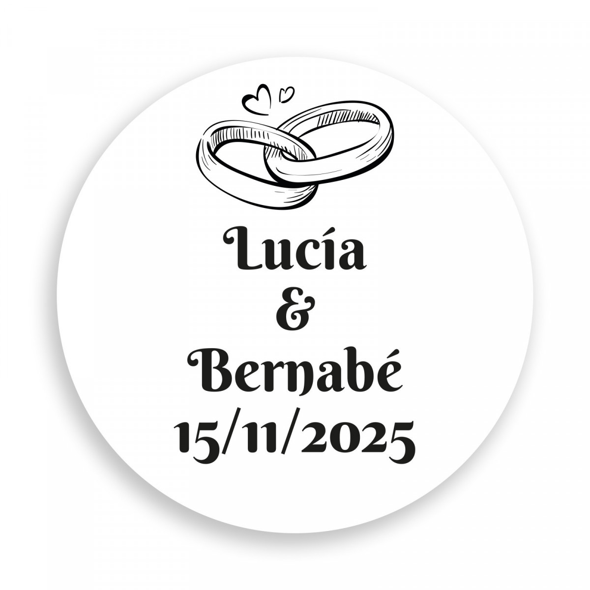 Etiqueta adhesiva personalizada para boda 5cm