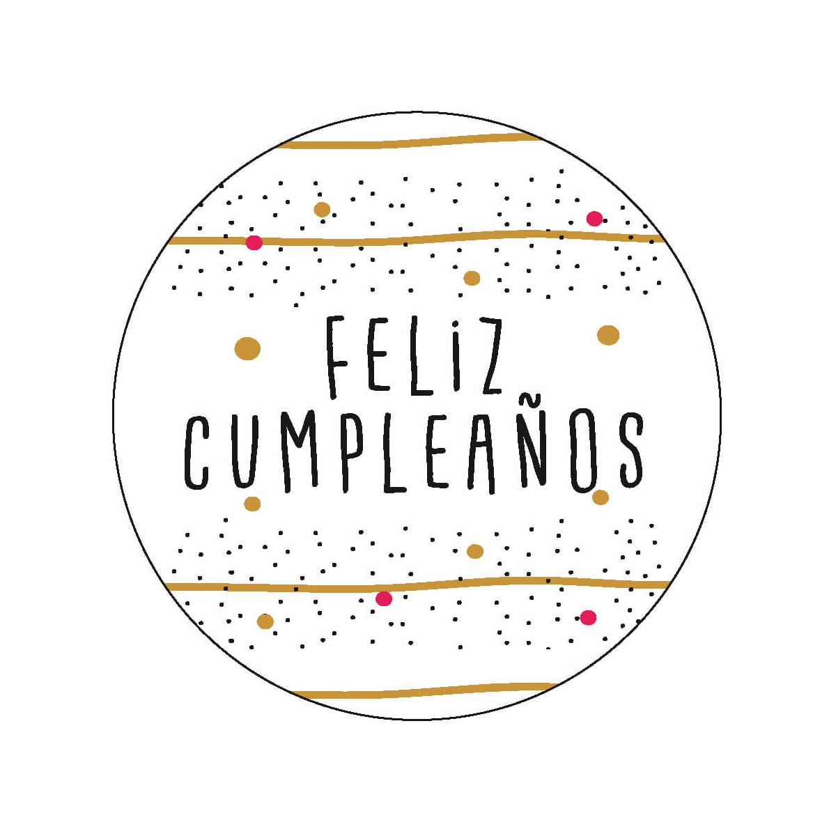 Etiqueta feliz cumpleaños para detalles de invitados 5cm