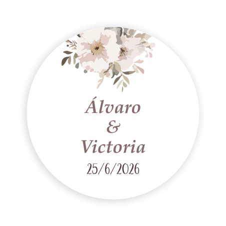 Etiqueta adhesiva personalizada para bodas y eventos 5cm