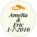 Etiqueta adhesiva transparente de bodas 5cm