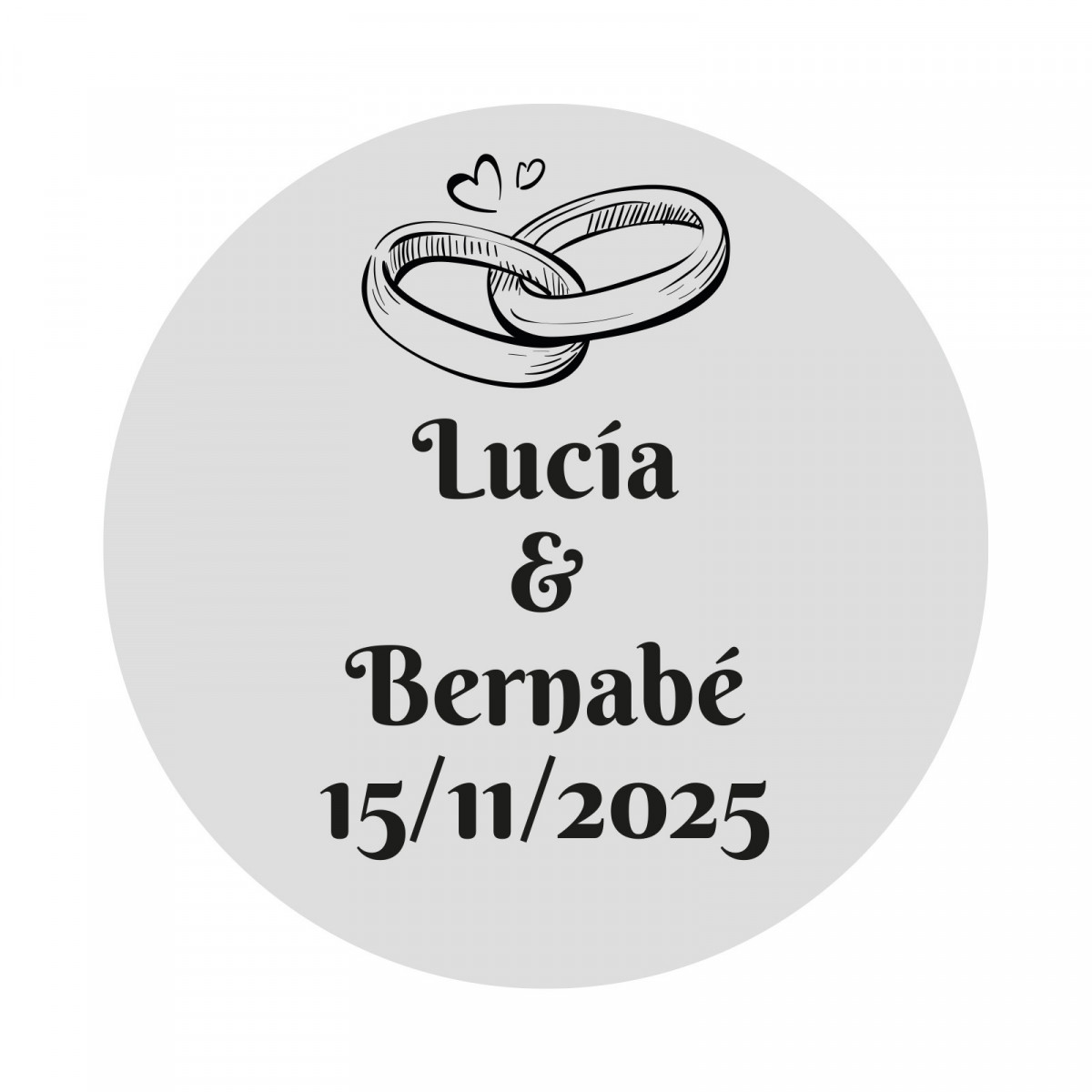 Etiquetas adhesivas personalizadas para boda transparente de 5cm