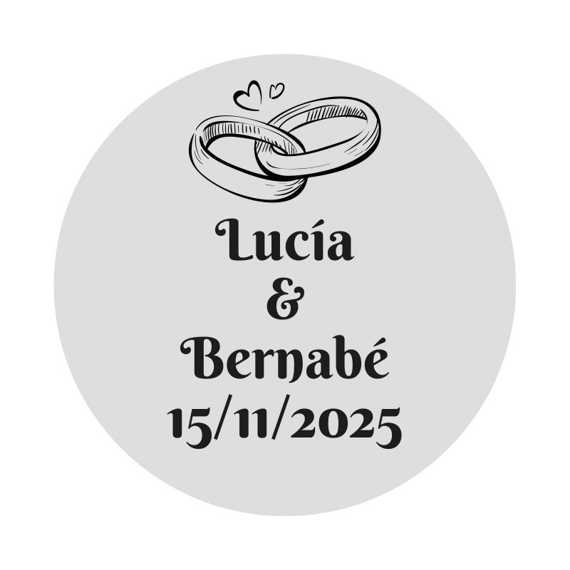 Etiquetas adhesivas personalizadas para boda transparente de 5cm