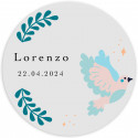 Adhesivo para comunión y bautizo personalizados 5cm transparente