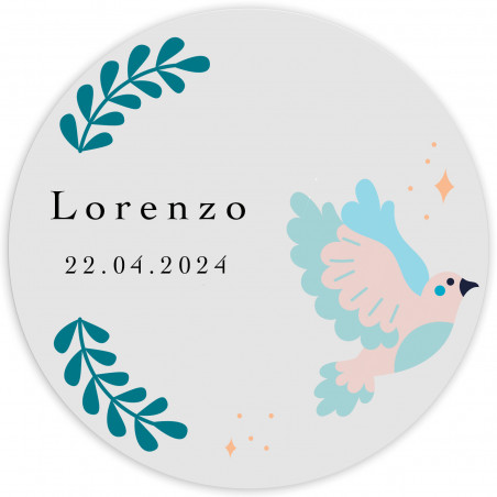 Adhesivo para comunión y bautizo personalizados 5cm transparente