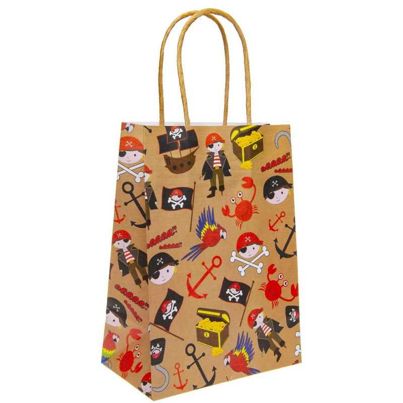 Bolsa de Papel con Dibujos de Piratas