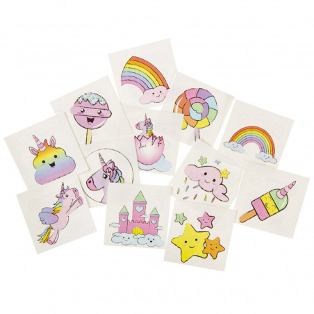 Tatuajes Unicornios en Pack de 12 Unidades