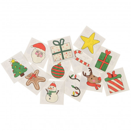 Tatuajes Divertidos Navideños Pack 12 Unidades