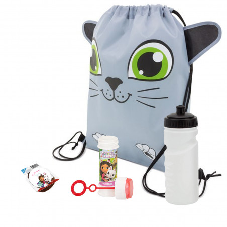 Gabby gato regalo infantil mochila gato con bidón pompero gabby y mini nutella