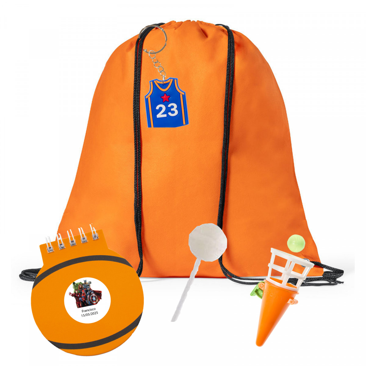 Avenger detalle infantil para eventos con temática de baloncesto