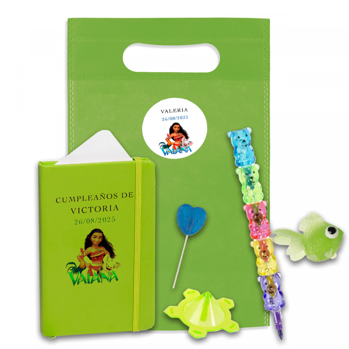 Vaina pack regalo con artículos de papelería juguetes y chuche