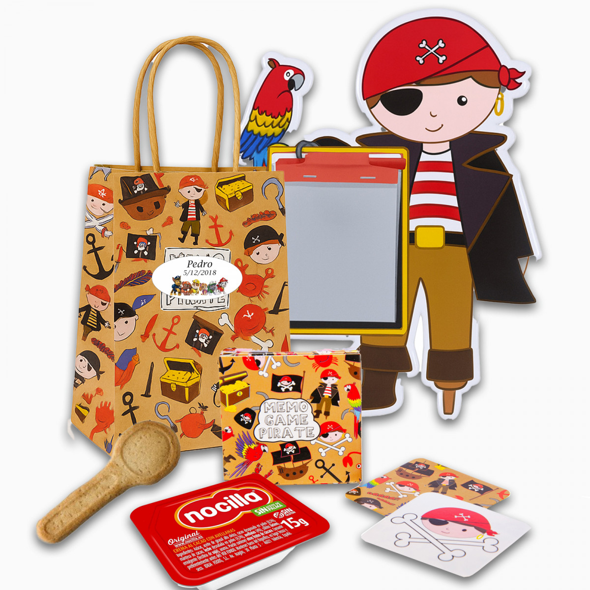 Patrulla canina bolsa pirata con juegos y nocilla con galleta
