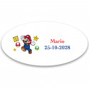 Mario bros adhesivo personalizado 4 5x2 2cm forma ovalada