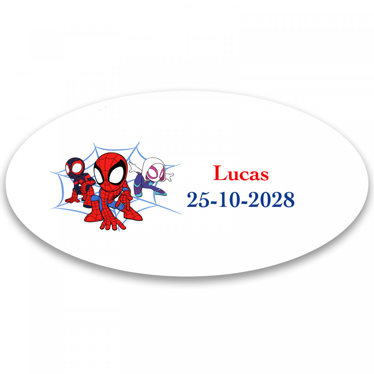 Spidey y su súperequipo etiqueta adhesiva 4 5x2 2cm infantil