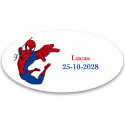 Spiderman etiqueta adhesiva 4 5x2x2cm infantil ovalada