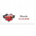 Cars adhesivo personalizado 6x2cm para eventos