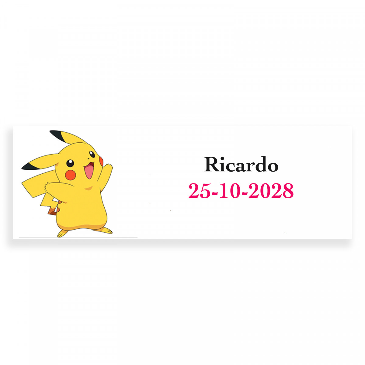 Pokemon etiqueta rectangular personalizada 6x2cm