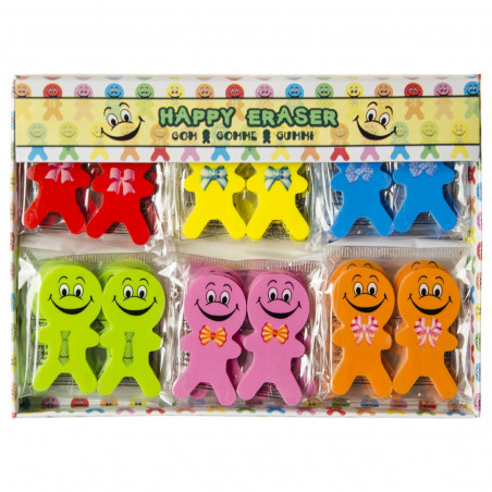 Emoji detalle infantil para eventos con libreta lápiz y gomas de borrar