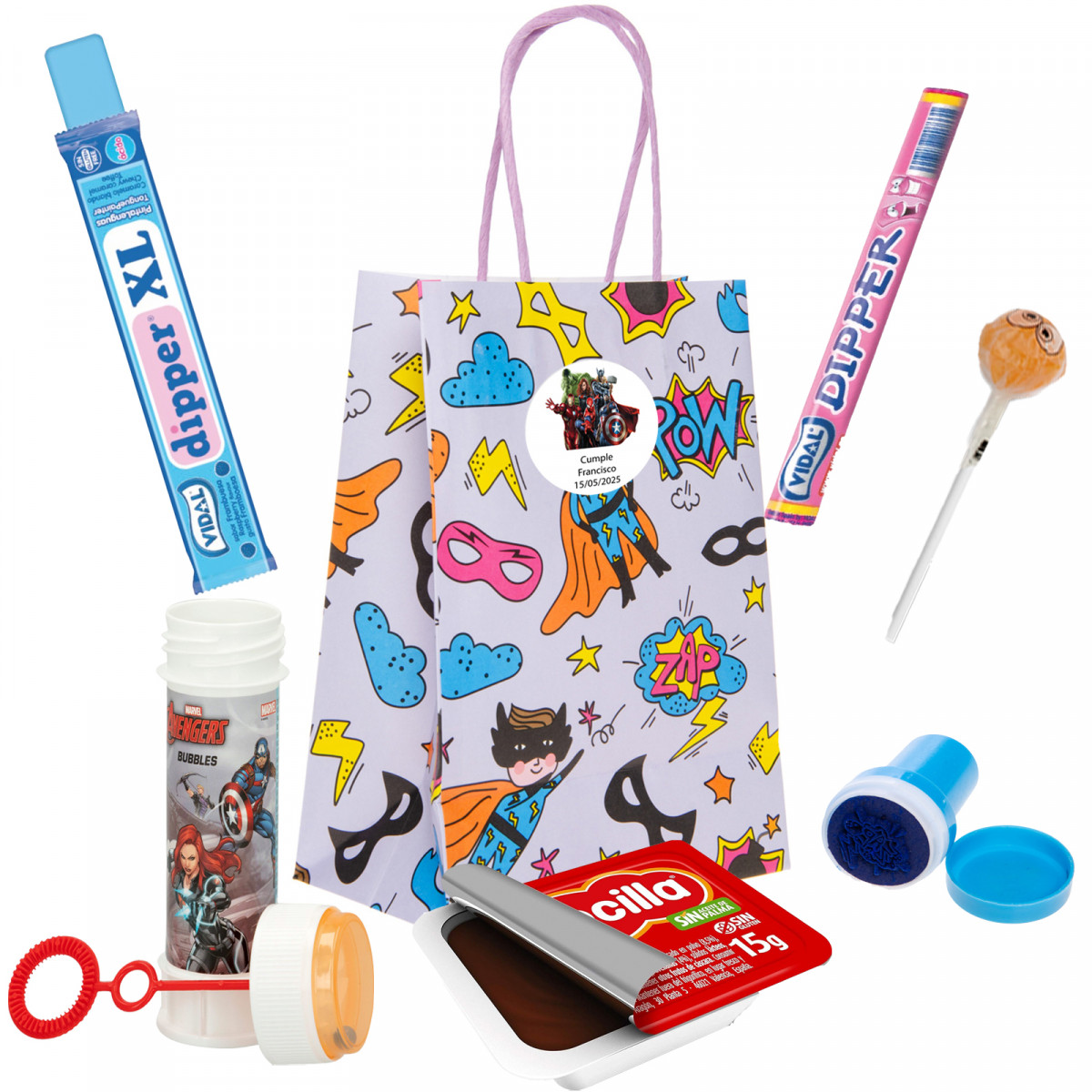 Avenger detalle infantil para celebraciones con chuches