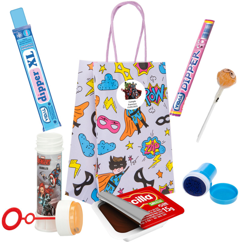 Avenger detalle infantil para celebraciones con chuches