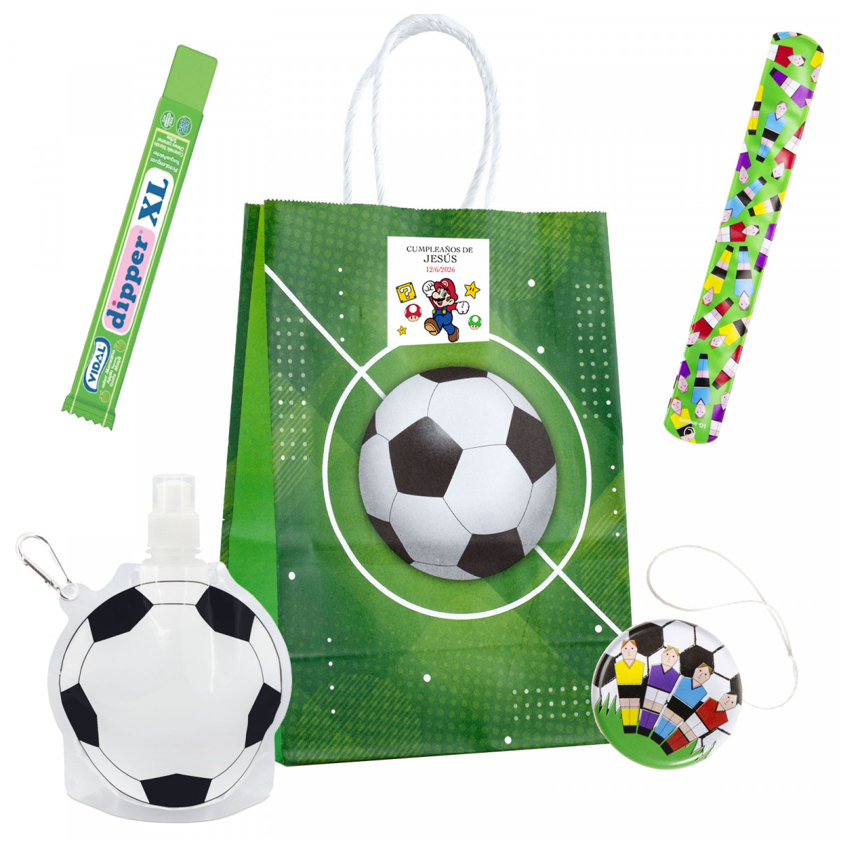 Super mario bros regalo infantil con temática de fútbol