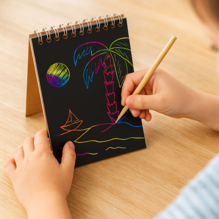 Libreta scrapy para dibujar en multicolor para niños