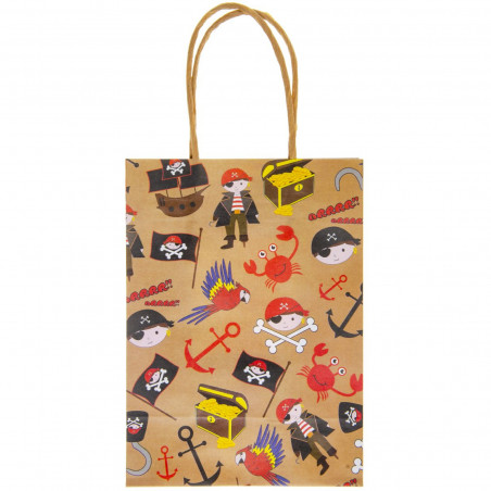 Bluey y Bingo con bolsa y regalos piratas