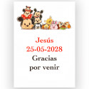 Disney, adhesivo de 5x7cm rectangular para personalizar con texto
