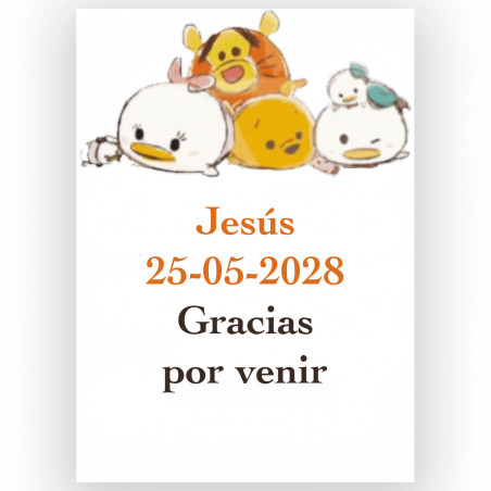 Disney bebés, etiqueta adhesiva 7x5cm para personalizar