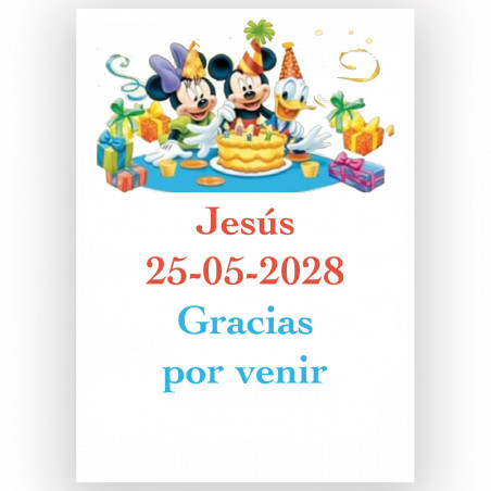 Disney, adhesivo personalizado 5x7cm