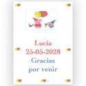 Peppa Pig, adhesivo personalizado para niños 5x7cm