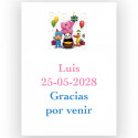 Pocoyó, adhesivo personalizado con texto 5x7cm