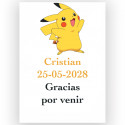 Pokémon, adhesivo personalizado con texto 5x7cm