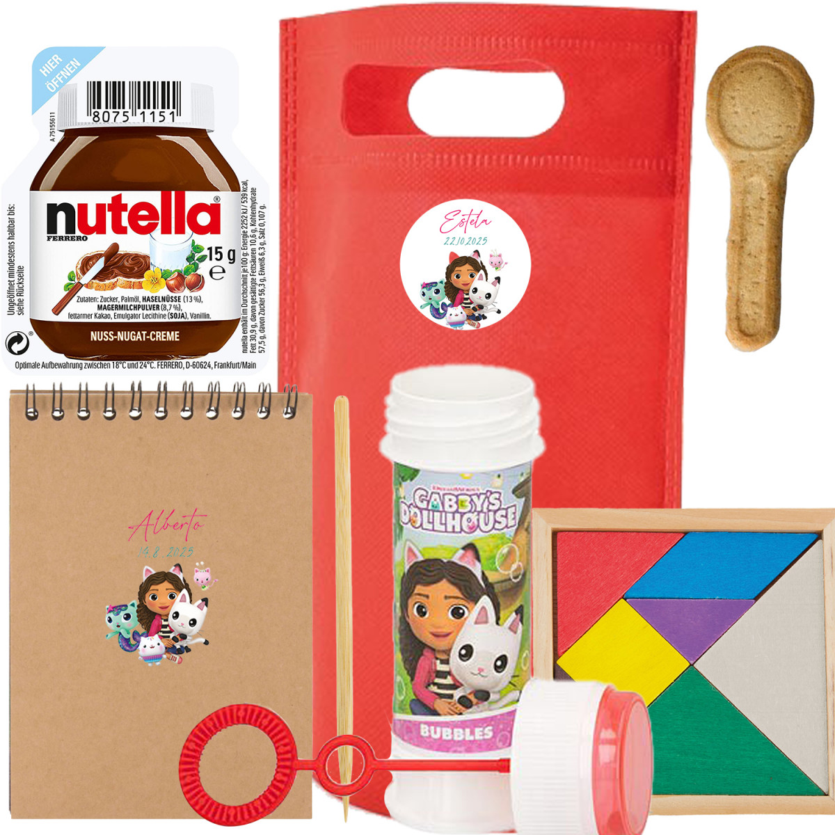 Gabby Gato bolsa piñata con libreta scrapy y regalos