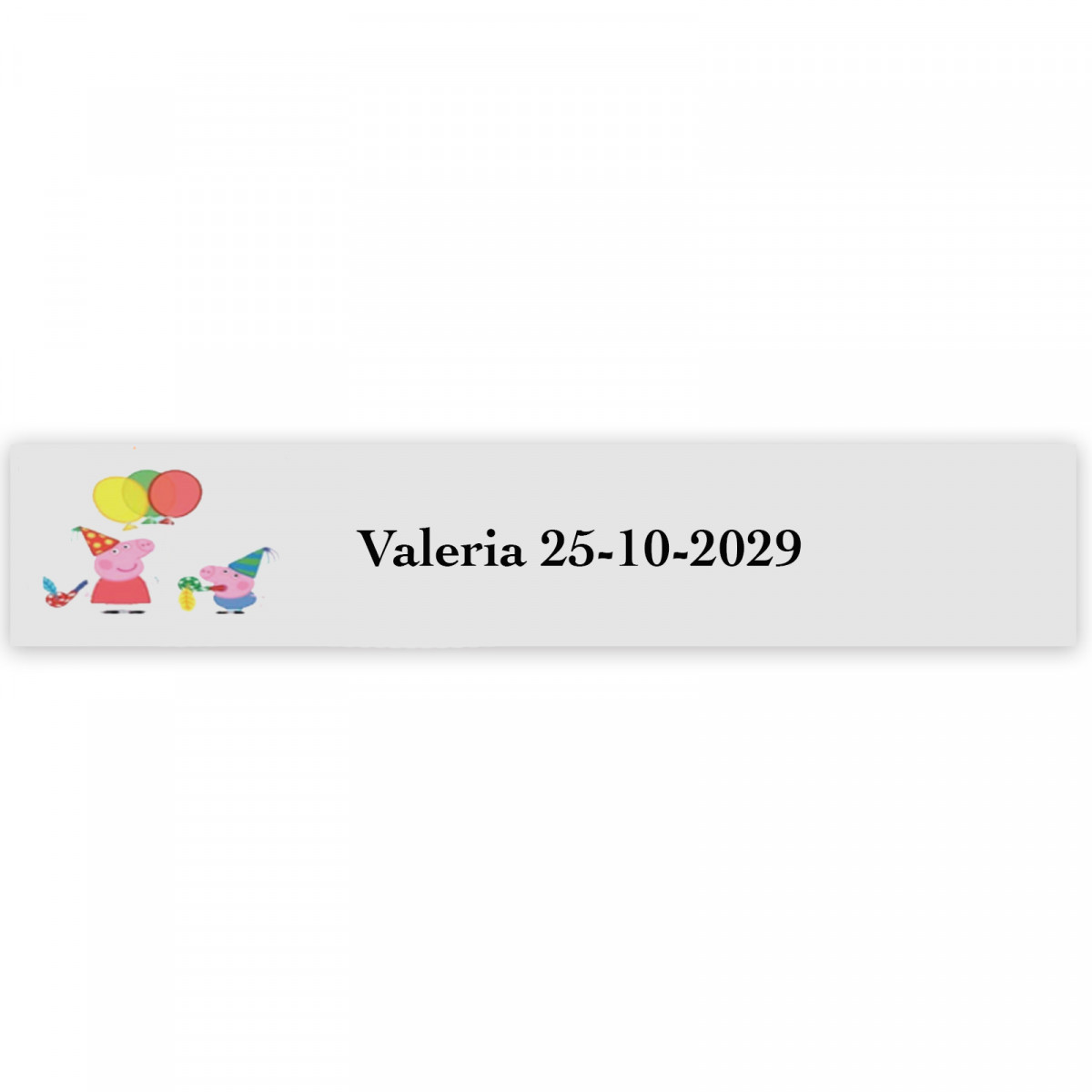 Peppa Pig, adhesivo con personalización para eventos infantiles 5x1cm transparente