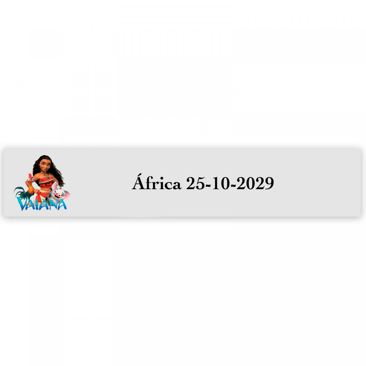 Vaiana Moana, adhesivo 5x1cm transparente personalizado para celebraciones