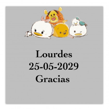 Disney Bebé etiqueta adhesiva 5x5cm personalizada con fondo transparente