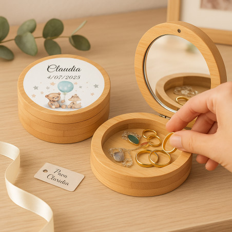 Recuerdos Bautizos Joyero Madera Personalizado