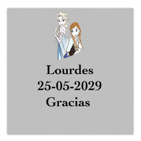 Frozen etiqueta adhesiva transparente 5x5cm personalizada