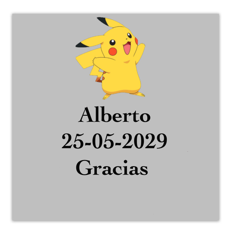 Pokemon adhesivo personalizado 5x5cm personalizado transparente