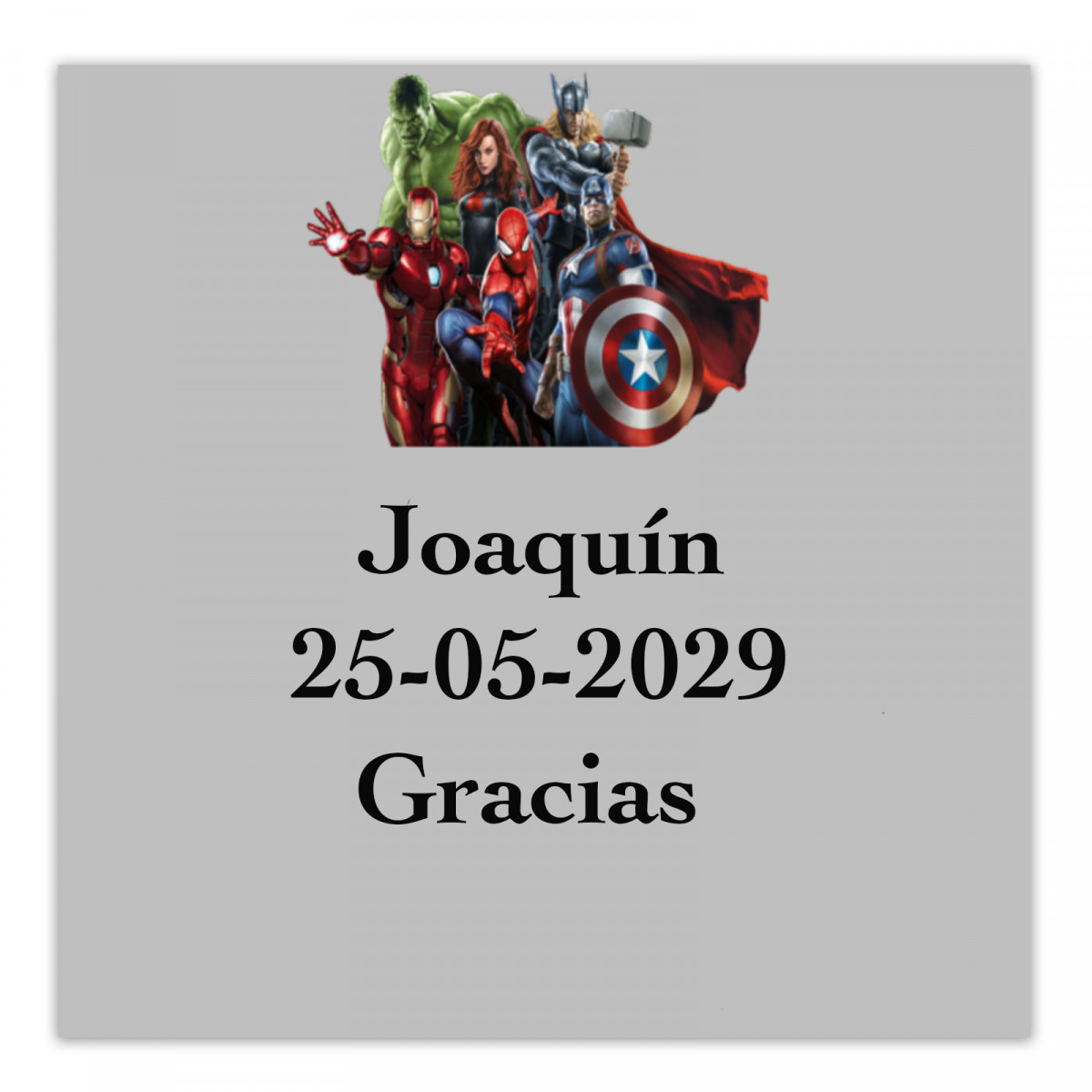Avengers etiqueta adhesiva 5x5cm con fondo transparente