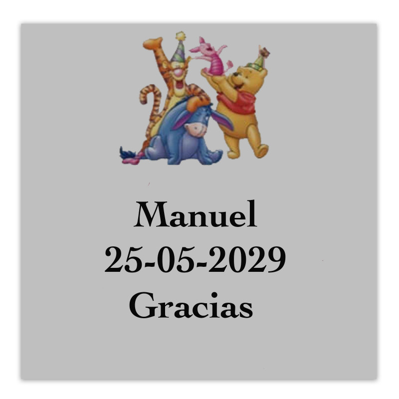 Winnie the Pooh adhesivo 5x5cm personalizado