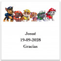 Patrulla Canina adhesivo personalizado 5x5cm para decoración infantil