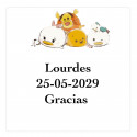 Disney pandilla adhesivo personalizado 5x5 cm para eventos