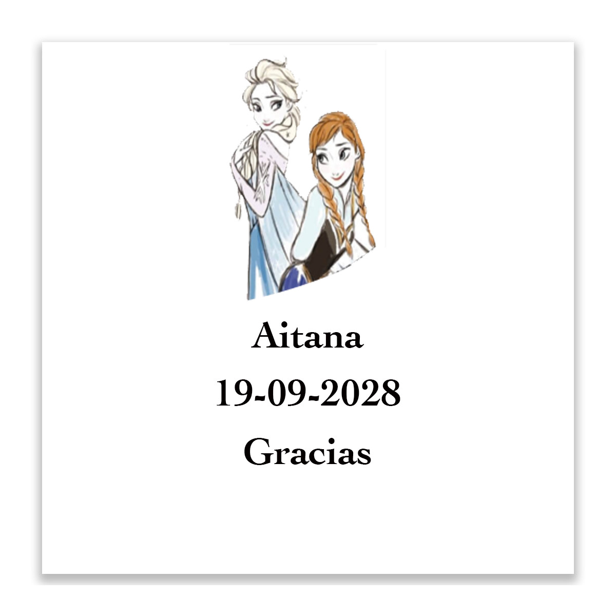 Frozen adhesivo personalizado 5x5 cm