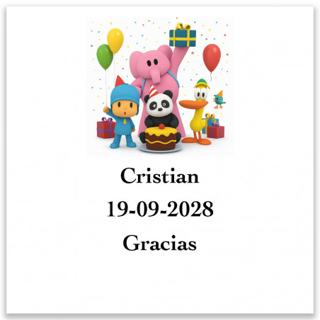 Pocoyó adhesivo personalizado 5x5cm