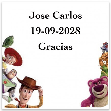 Toy Story adhesivo personalizado 5x5cm
