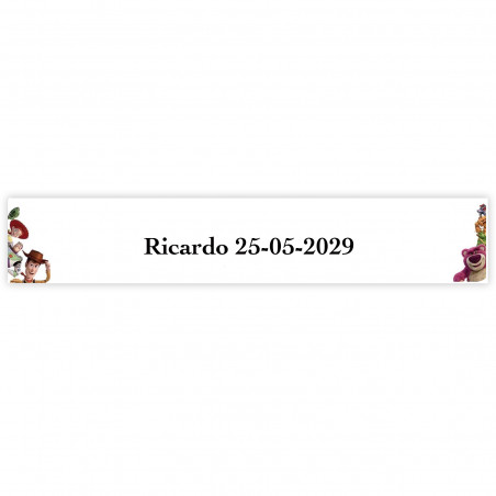 Toy Story adhesivo personalizado para eventos infantiles 5x1cm