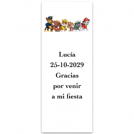 Patrulla Canina etiqueta adhesiva 5x13cm personalizada