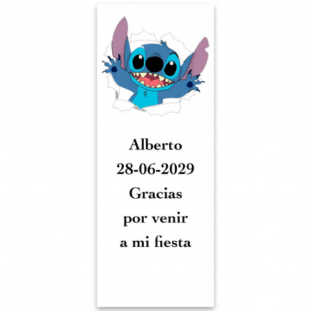 Stitch adhesivo personalizado para eventos 5x13cm