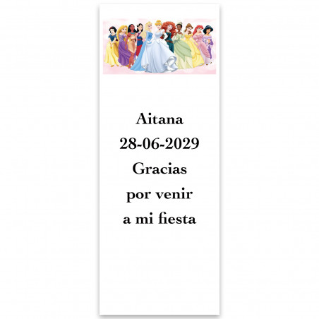 Princesas, adhesivo 5x13cm personalizado